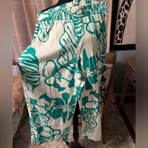 Floral Print Wide-Leg Pants Crop